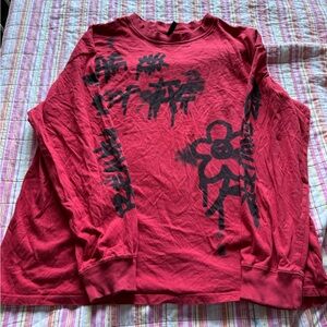 Red Long Sleeve Alt Tee Shirt